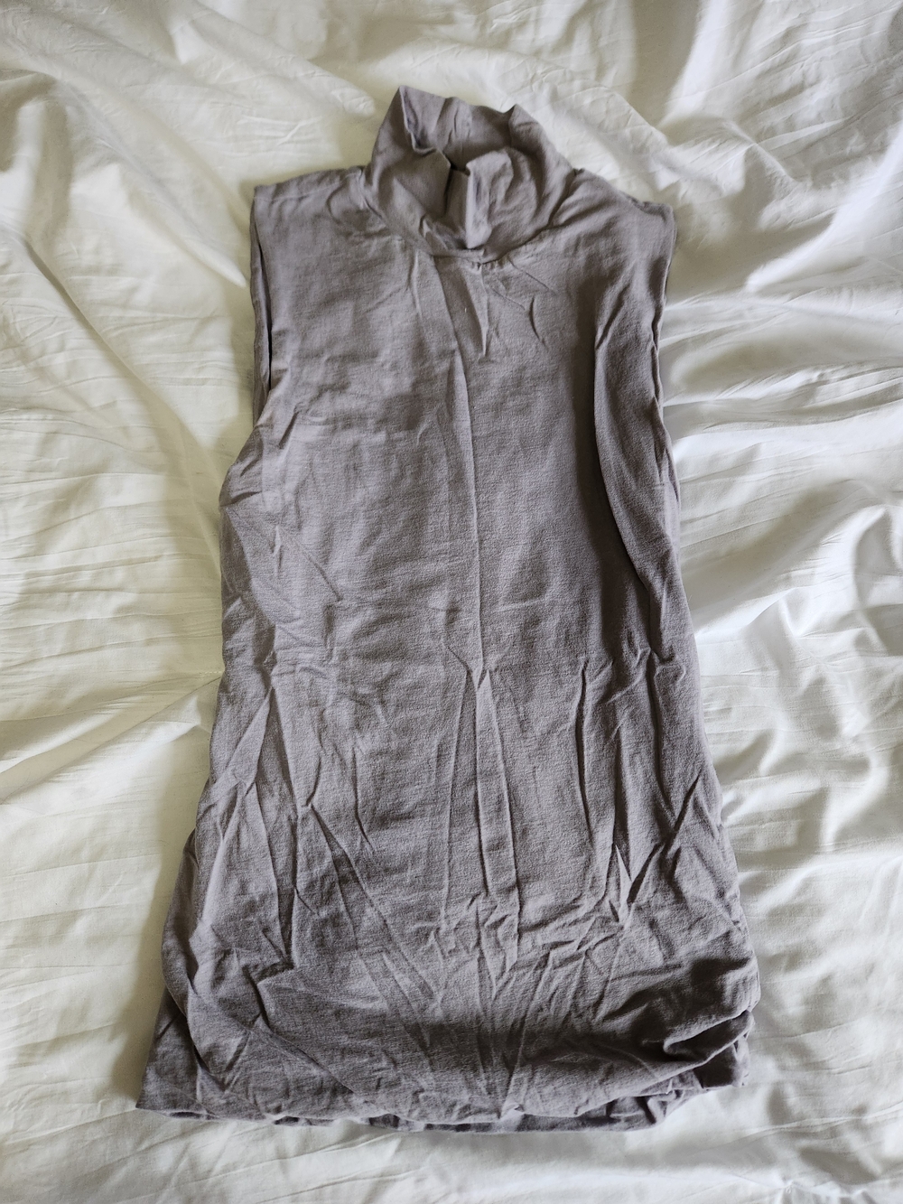 Velvet Sleeveless Turtleneck Tank - Taupe Gray